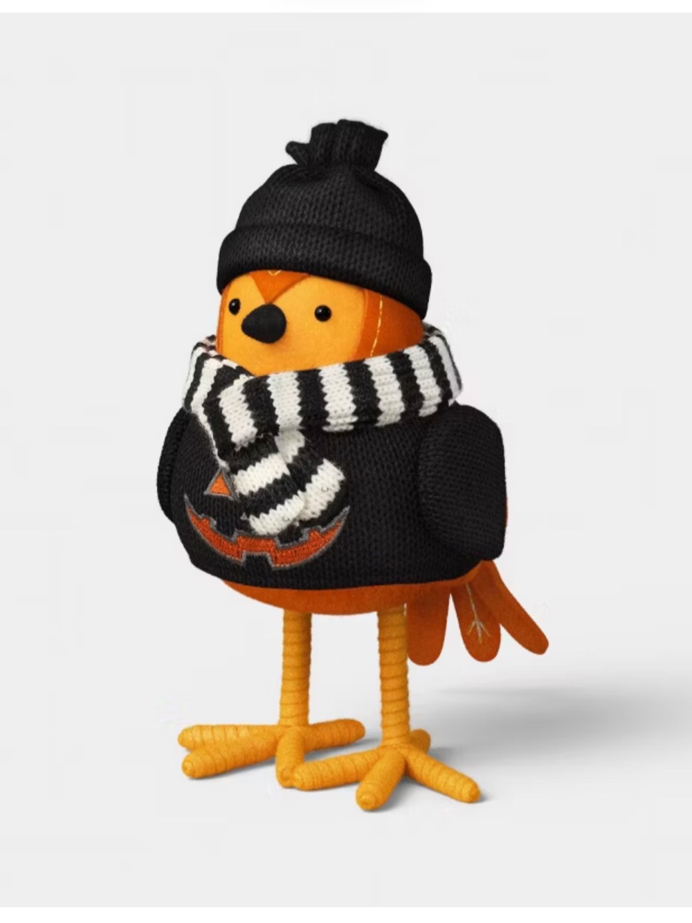 Featherly Friends™ 'Flicker' Pumpkin Fabric Bird Figurine - Hyde and EEK! 2026